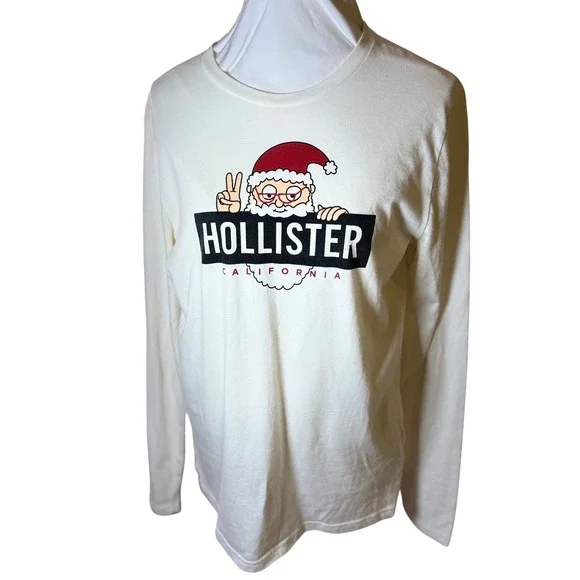 Hollister California Santa Graphic Sleep Shirt Long Sleeve Small - Picture 2 of 5